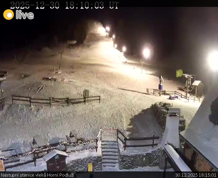 Skiareál Horní Podluží - Nástupní stanice vleků Horní Podluží - 30.12.2025 v 18:15