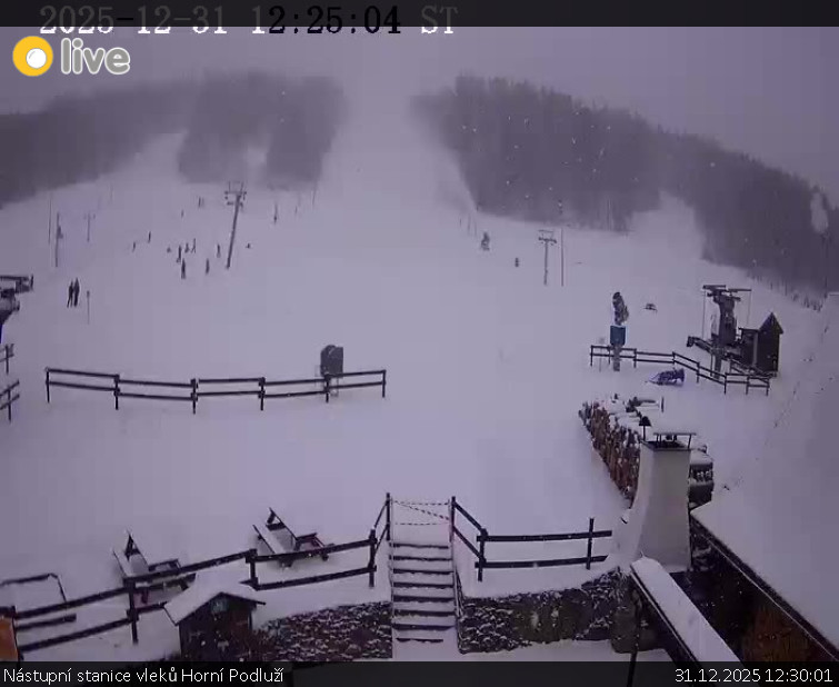 Skiareál Horní Podluží - Nástupní stanice vleků Horní Podluží - 31.12.2025 v 12:30
