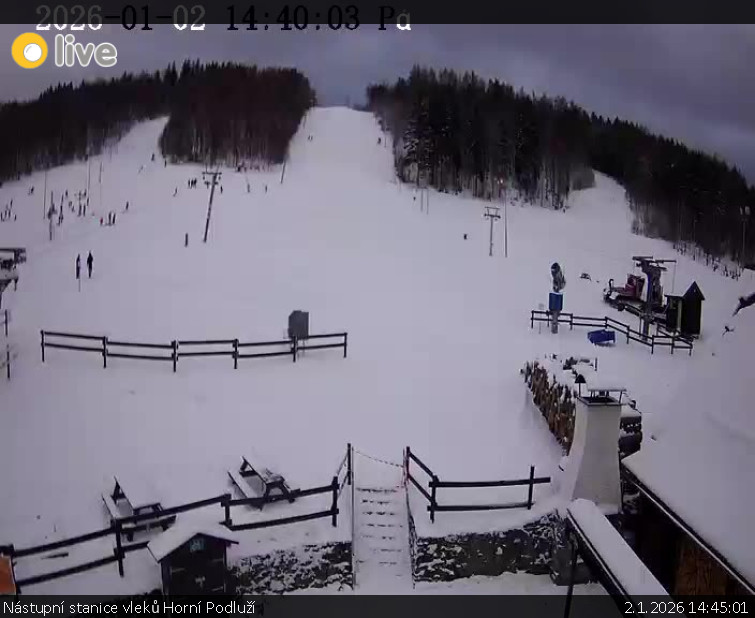Skiareál Horní Podluží - Nástupní stanice vleků Horní Podluží - 2.1.2026 v 14:45
