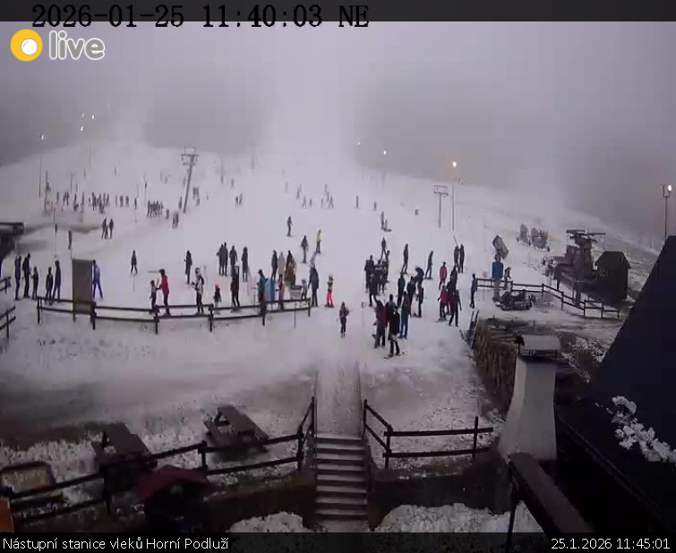Skiareál Horní Podluží - Nástupní stanice vleků Horní Podluží - 25.1.2026 v 11:45