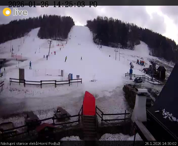 Skiareál Horní Podluží - Nástupní stanice vleků Horní Podluží - 26.1.2026 v 14:30