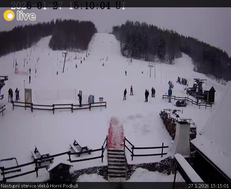 Skiareál Horní Podluží - Nástupní stanice vleků Horní Podluží - 27.1.2026 v 15:15