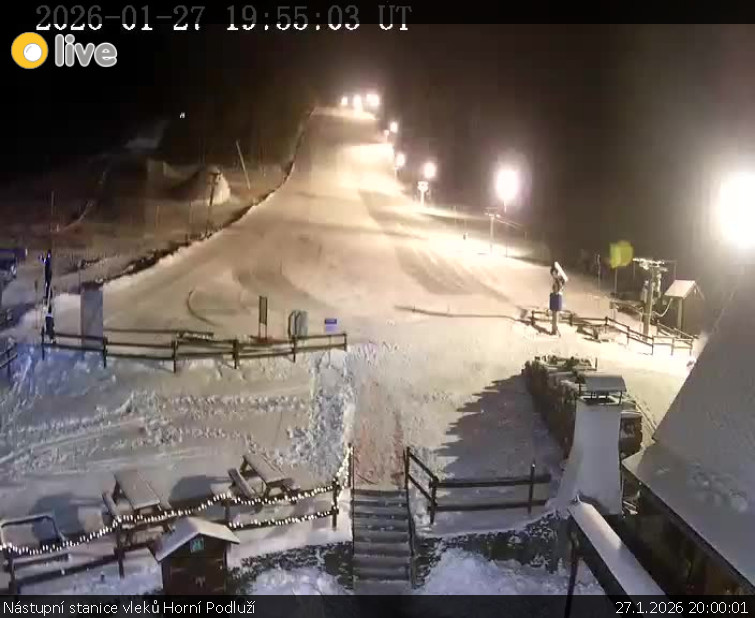 Skiareál Horní Podluží - Nástupní stanice vleků Horní Podluží - 27.1.2026 v 20:00