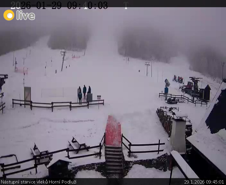 Skiareál Horní Podluží - Nástupní stanice vleků Horní Podluží - 29.1.2026 v 09:45