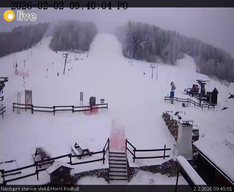Skiareál Horní Podluží - Nástupní stanice vleků Horní Podluží - 2.2.2026 v 09:45