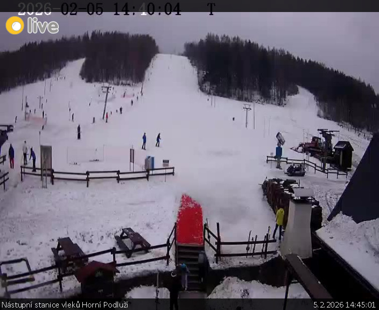 Skiareál Horní Podluží - Nástupní stanice vleků Horní Podluží - 5.2.2026 v 14:45