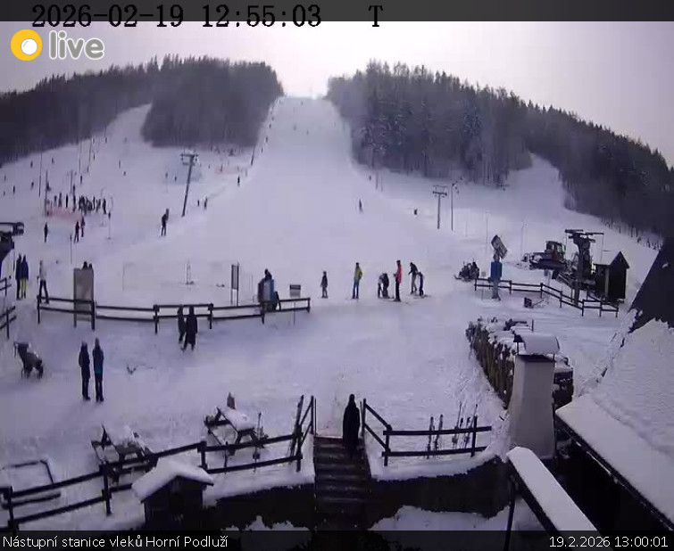 Skiareál Horní Podluží - Nástupní stanice vleků Horní Podluží - 19.2.2026 v 13:00
