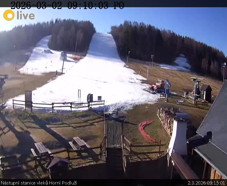 Skiareál Horní Podluží - Nástupní stanice vleků Horní Podluží - 2.3.2026 v 09:15