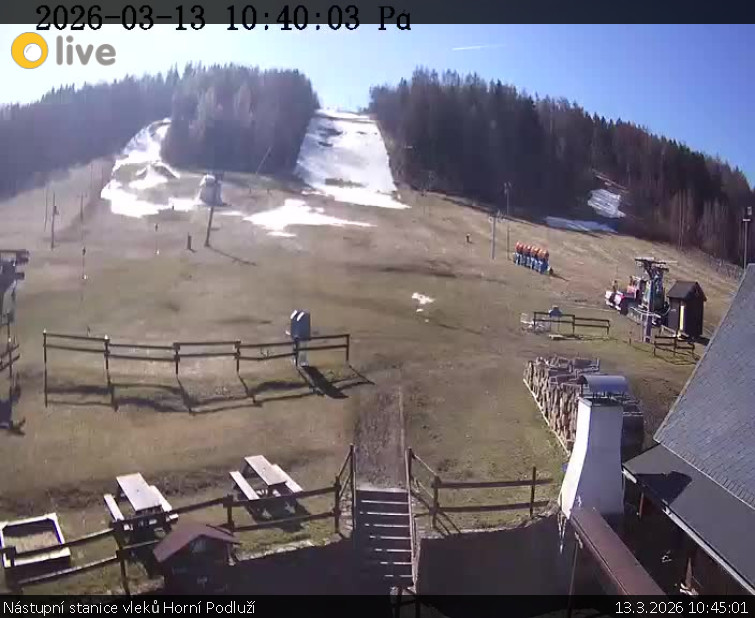 Skiareál Horní Podluží - Nástupní stanice vleků Horní Podluží - 13.3.2026 v 10:45