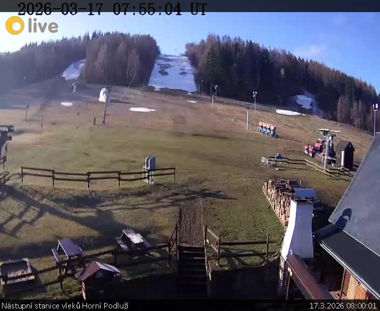 Skiareál Horní Podluží - Nástupní stanice vleků Horní Podluží - 17.3.2026 v 08:00