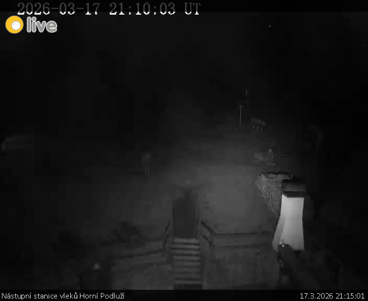 Skiareál Horní Podluží - Nástupní stanice vleků Horní Podluží - 17.3.2026 v 21:15