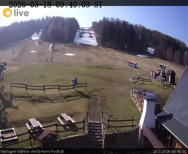 Skiareál Horní Podluží - Nástupní stanice vleků Horní Podluží - 18.3.2026 v 09:45