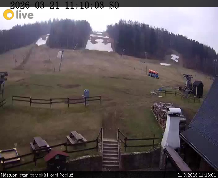 Skiareál Horní Podluží - Nástupní stanice vleků Horní Podluží - 21.3.2026 v 11:15