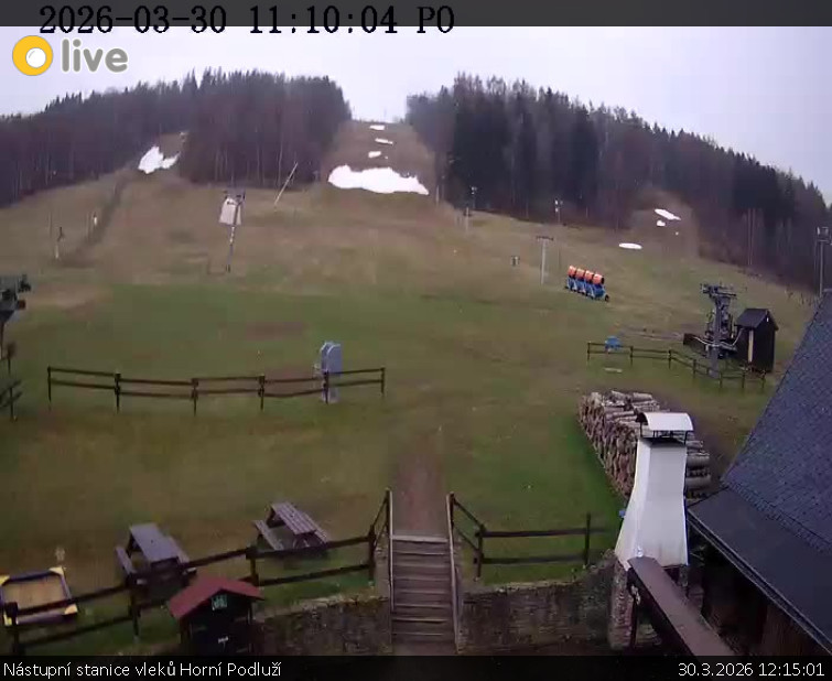 Skiareál Horní Podluží - Nástupní stanice vleků Horní Podluží - 30.3.2026 v 12:15