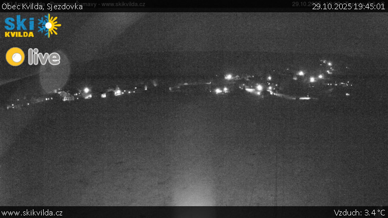 Obec Kvilda - Sjezdovka - 29.10.2025 v 19:45 Obec Kvilda - Sjezdovka - 29.10.2025 v 19:45