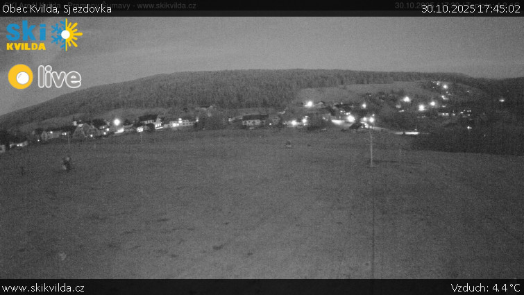 Obec Kvilda - Sjezdovka - 30.10.2025 v 17:45 Obec Kvilda - Sjezdovka - 30.10.2025 v 17:45