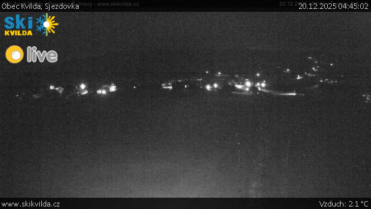 Obec Kvilda - Sjezdovka - 20.12.2025 v 04:45