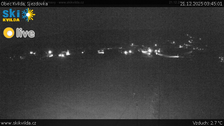 Obec Kvilda - Sjezdovka - 21.12.2025 v 03:45