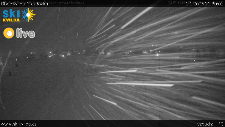 Obec Kvilda - Sjezdovka - 2.1.2026 v 21:30