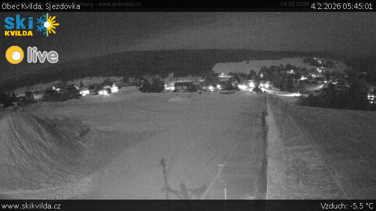 Obec Kvilda - Sjezdovka - 4.2.2026 v 05:45