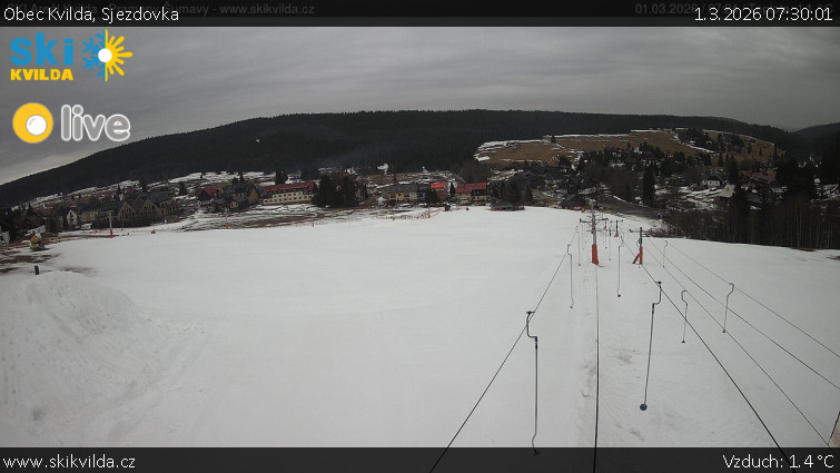 Obec Kvilda - Sjezdovka - 1.3.2026 v 07:30