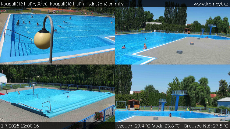 Koupaliště Hulín - Areál koupaliště Hulín - sdružené snímky - 1.7.2025 v 12:00