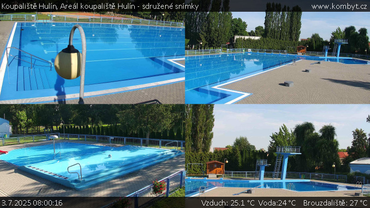 Koupaliště Hulín - Areál koupaliště Hulín - sdružené snímky - 3.7.2025 v 08:00