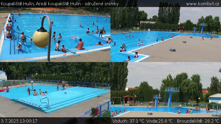 Koupaliště Hulín - Areál koupaliště Hulín - sdružené snímky - 3.7.2025 v 13:00