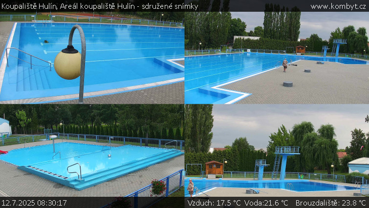 Koupaliště Hulín - Areál koupaliště Hulín - sdružené snímky - 12.7.2025 v 08:30