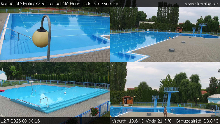 Koupaliště Hulín - Areál koupaliště Hulín - sdružené snímky - 12.7.2025 v 09:00