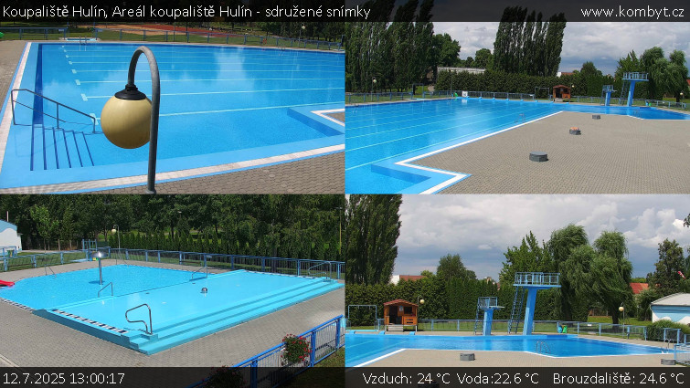 Koupaliště Hulín - Areál koupaliště Hulín - sdružené snímky - 12.7.2025 v 13:00