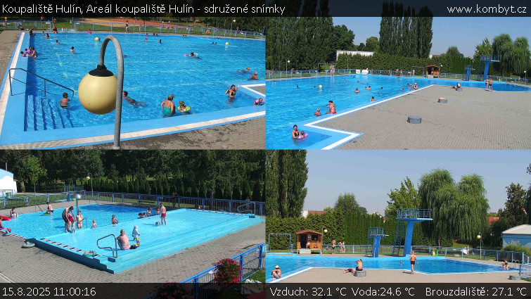 Koupaliště Hulín - Areál koupaliště Hulín - sdružené snímky - 15.8.2025 v 11:00