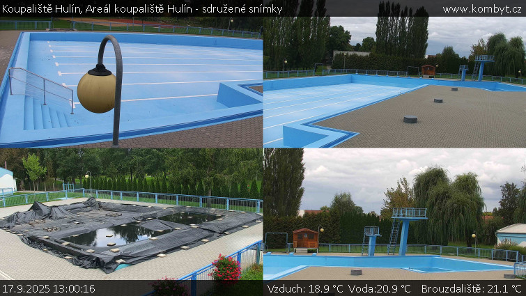 Koupaliště Hulín - Areál koupaliště Hulín - sdružené snímky - 17.9.2025 v 13:00