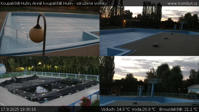 Koupaliště Hulín - Areál koupaliště Hulín - sdružené snímky - 17.9.2025 v 19:30