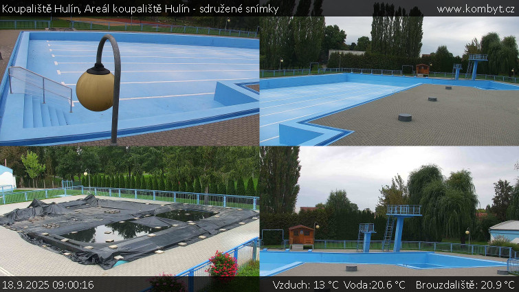 Koupaliště Hulín - Areál koupaliště Hulín - sdružené snímky - 18.9.2025 v 09:00