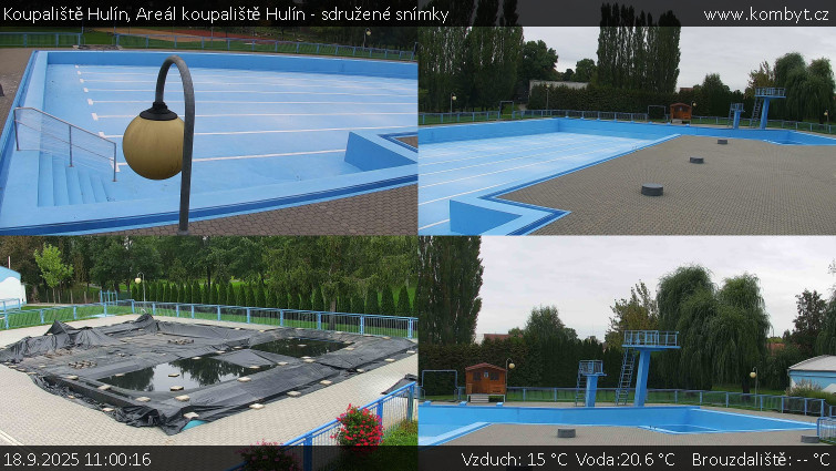 Koupaliště Hulín - Areál koupaliště Hulín - sdružené snímky - 18.9.2025 v 11:00