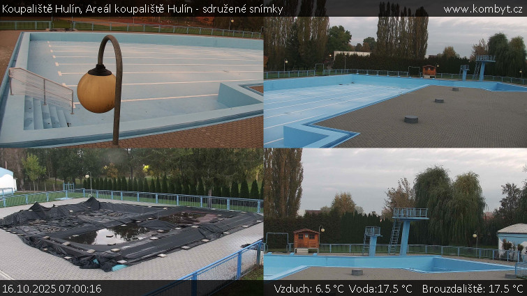 Koupaliště Hulín - Areál koupaliště Hulín - sdružené snímky - 16.10.2025 v 07:00 Koupaliště Hulín - Areál koupaliště Hulín - sdružené snímky - 16.10.2025 v 07:00