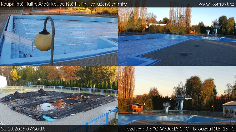 Koupaliště Hulín - Areál koupaliště Hulín - sdružené snímky - 31.10.2025 v 07:30 Koupaliště Hulín - Areál koupaliště Hulín - sdružené snímky - 31.10.2025 v 07:30