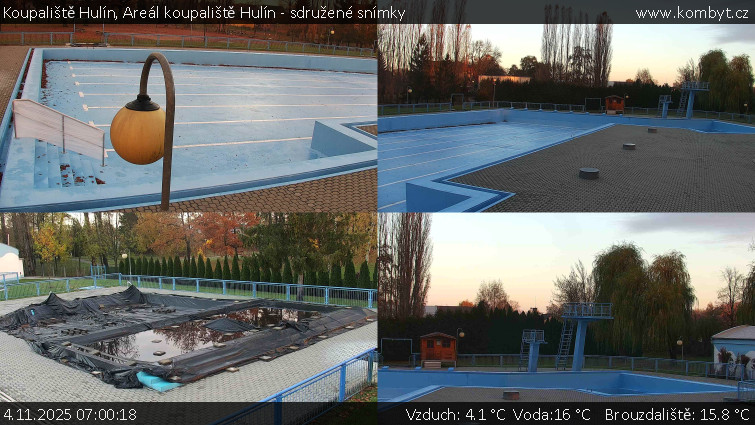 Koupaliště Hulín - Areál koupaliště Hulín - sdružené snímky - 4.11.2025 v 07:00