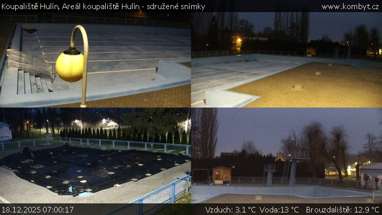 Koupaliště Hulín - Areál koupaliště Hulín - sdružené snímky - 18.12.2025 v 07:00