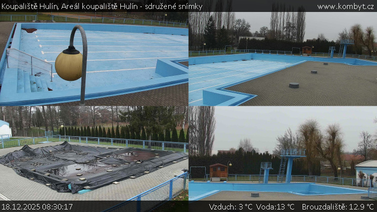 Koupaliště Hulín - Areál koupaliště Hulín - sdružené snímky - 18.12.2025 v 08:30