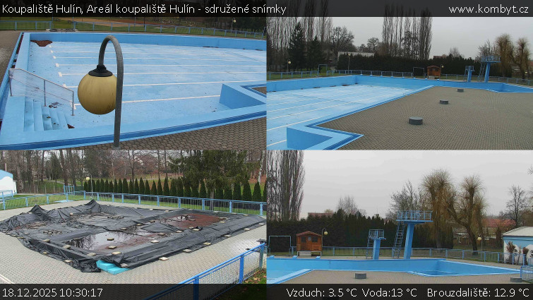 Koupaliště Hulín - Areál koupaliště Hulín - sdružené snímky - 18.12.2025 v 10:30