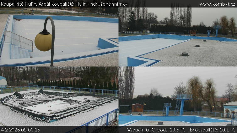 Koupaliště Hulín - Areál koupaliště Hulín - sdružené snímky - 4.2.2026 v 09:00