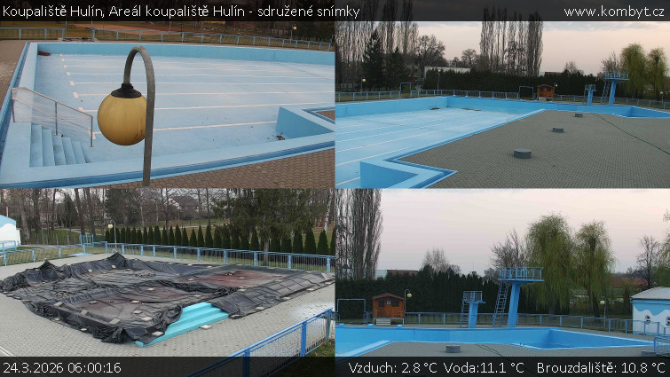 Koupaliště Hulín - Areál koupaliště Hulín - sdružené snímky - 24.3.2026 v 06:00