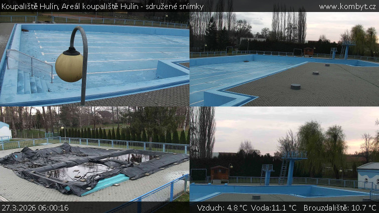 Koupaliště Hulín - Areál koupaliště Hulín - sdružené snímky - 27.3.2026 v 06:00