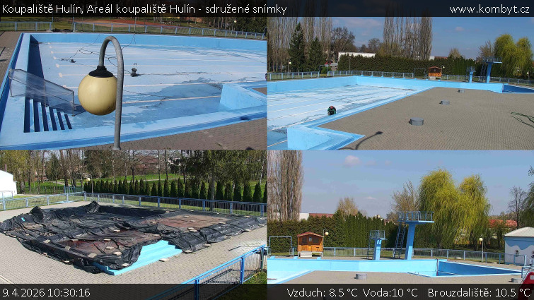Koupaliště Hulín - Areál koupaliště Hulín - sdružené snímky - 9.4.2026 v 10:30
