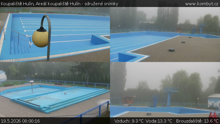Koupaliště Hulín - Areál koupaliště Hulín - sdružené snímky - 19.5.2026 v 08:00