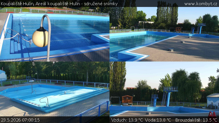 Koupaliště Hulín - Areál koupaliště Hulín - sdružené snímky - 23.5.2026 v 07:00