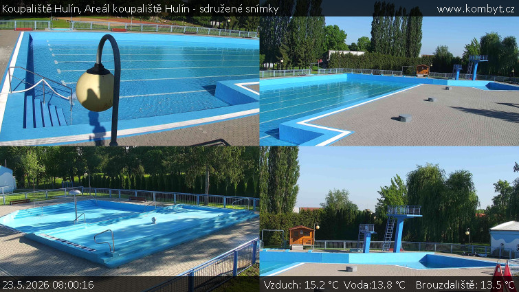 Koupaliště Hulín - Areál koupaliště Hulín - sdružené snímky - 23.5.2026 v 08:00