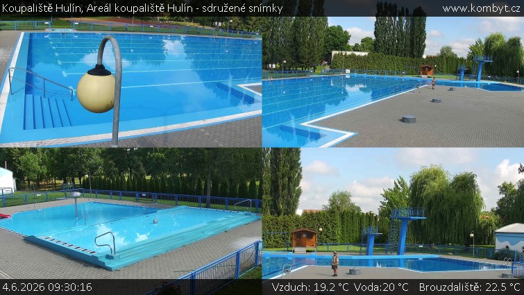 Koupaliště Hulín - Areál koupaliště Hulín - sdružené snímky - 4.6.2026 v 09:30